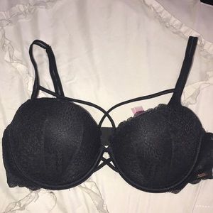 PINK Lacy Black Push Up Bra